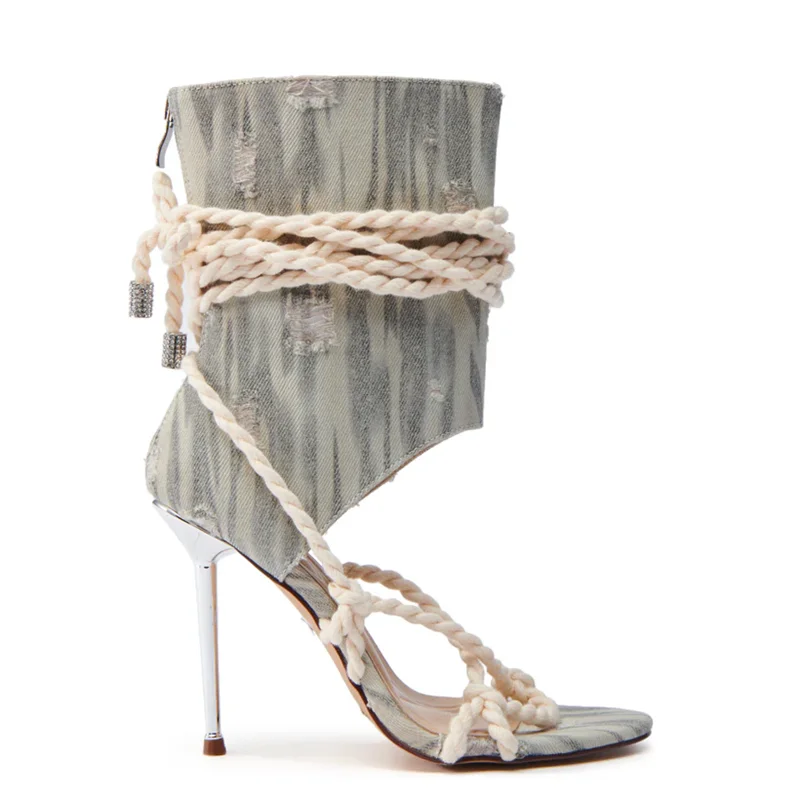 

Cross Strap Sandal Boots Sexy Pointed Toe Thin Heel Accept Customized New Arrivals Fashion Women Modern Boots