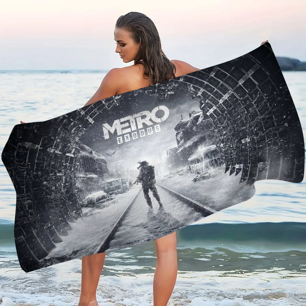 Metro Exodus Anime Beach Swimming Towel Soft Absorbent Washcloth Children's Gifts For Kids Travel Camping Gym