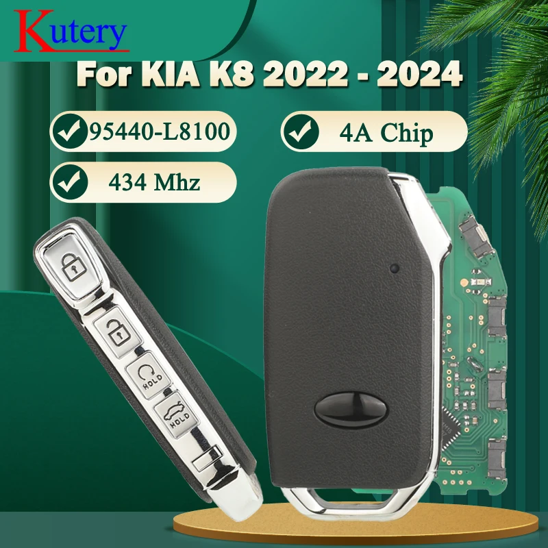 

jingyuqin Control Smart Remote Car Key For KIA K8 2022 2023 2024 Auto Start Keyless Fob 433MH 4A Chip 95440-L8100