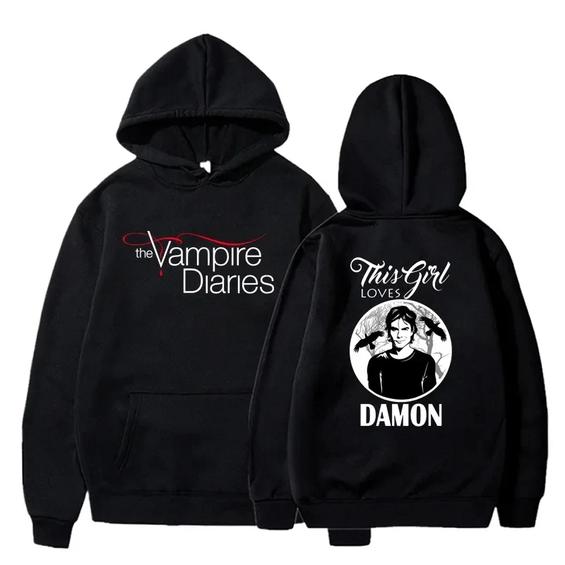 Newusa Tv Show The Vampire Diaries Hoodie Women Fashion Hooded Pullover Daily Casual Long Sleeve Sweatshirt Men Clothing