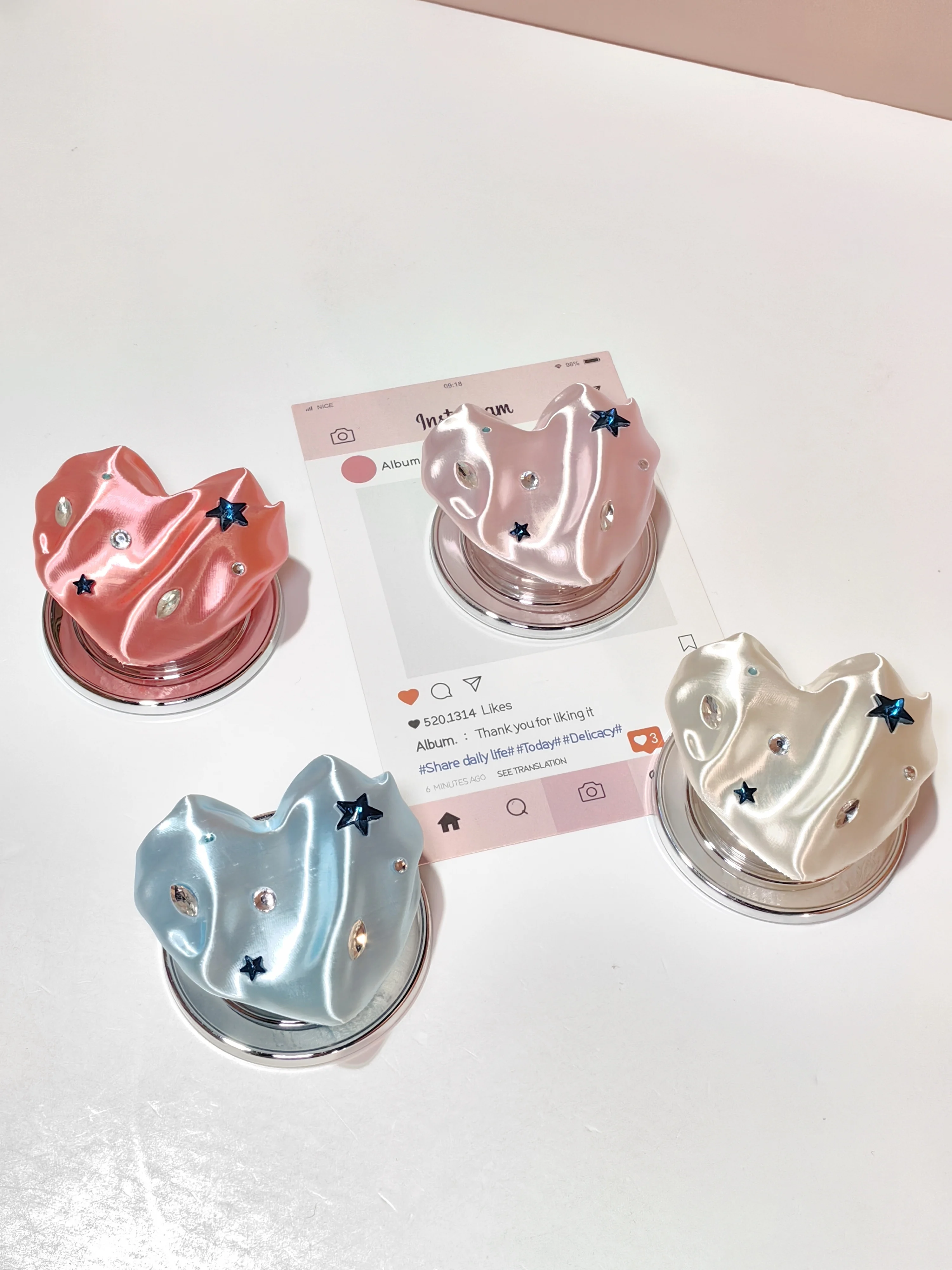 

Suporte Magnético Para Telefone Em Forma De Coração Com Design De Estrela Brilhante Para IPhone E Samsung Compatível Com MagSafe