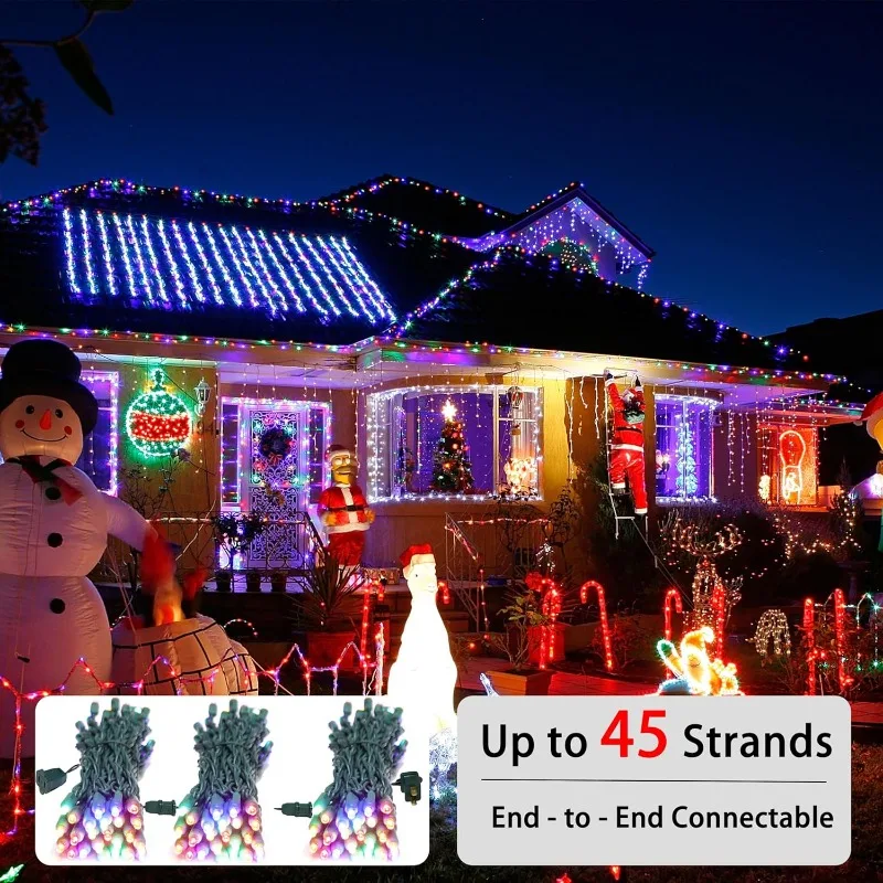 25ft 50 Counts Multi LED Christmas Lights - Commercial Grade Multi Christmas Lights Outdoor Waterproof,LED Lights 5mm Wide Angle