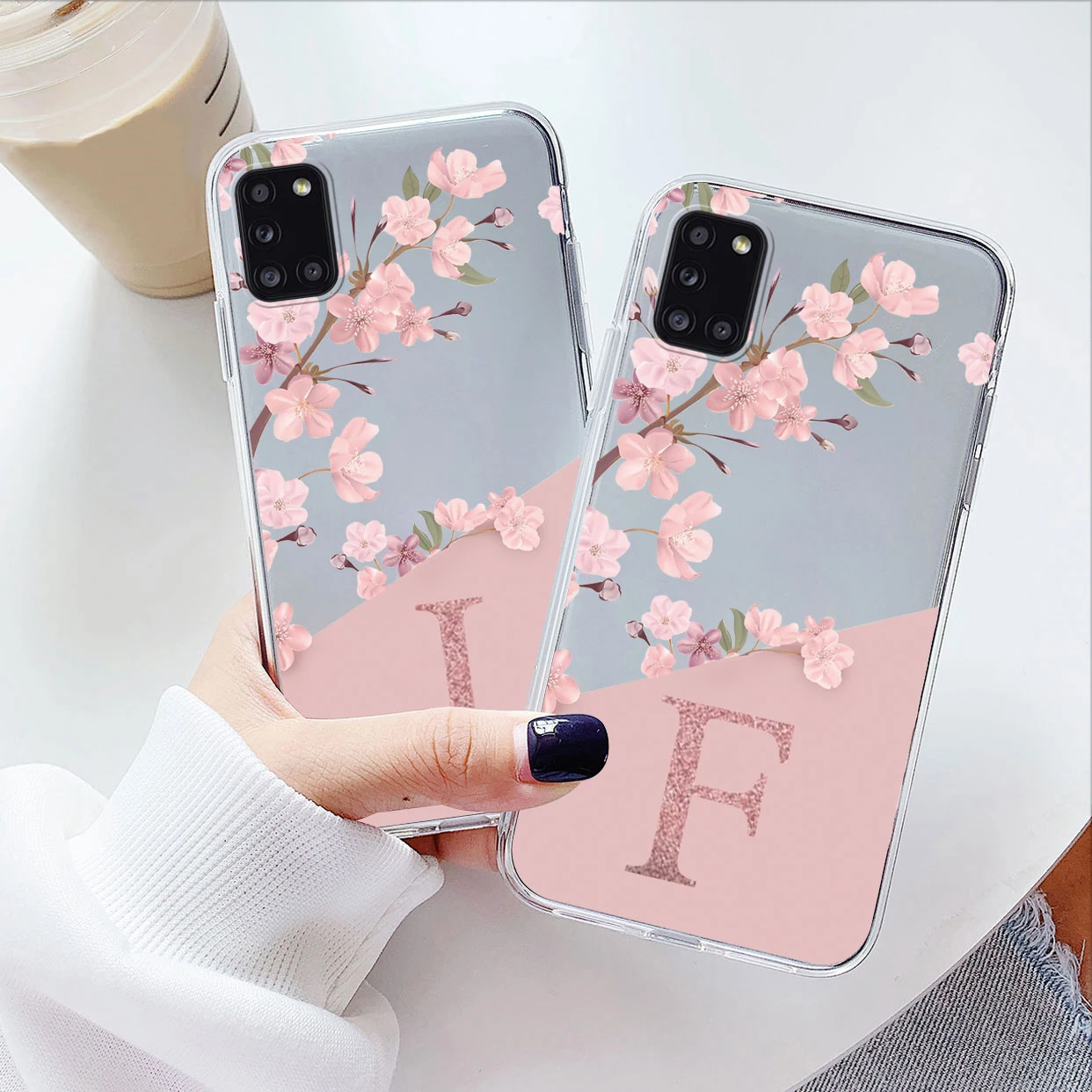 For Samsung Galaxy A31 A41 Case Soft Slim Luxury A-Z Letters Back Cover Fundas Clear Bumper For Samsung A 31 Transparent Shell