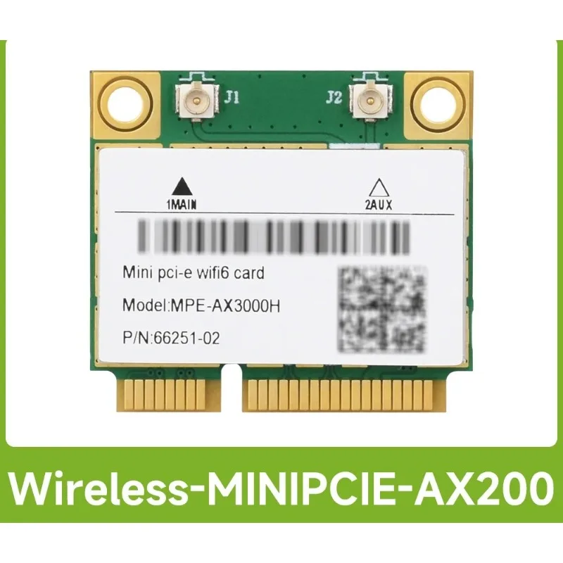 Waveshare Wireless MINIPCIE AX200 NIC, Gigabit Dual-Band Wi-Fi 6, Bluetooth 5.2 Supports Linux, Windows 10/11