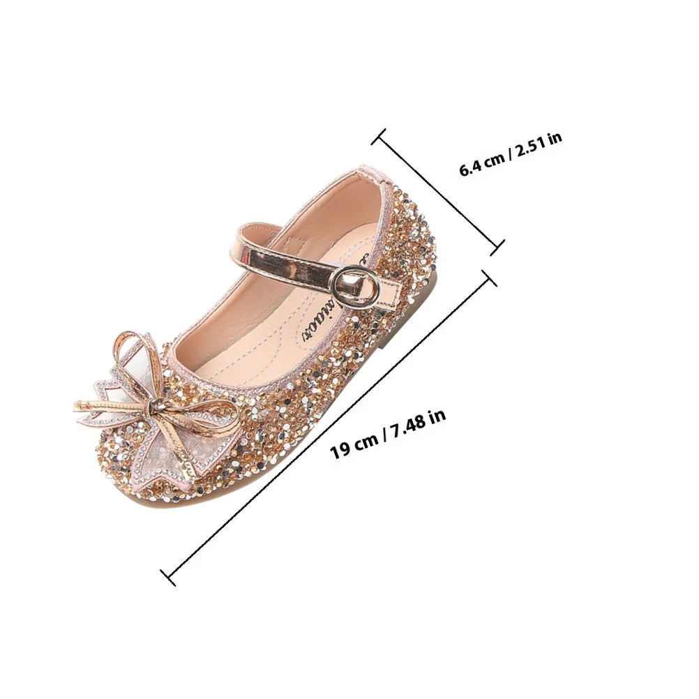 زوج واحد من حذاء الأميرة للفتيات الصغيرات بفيونكة من حجر الراين لحفلات الزفاف بتصميم رقيق أحذية للفتيات لأحذية الزفاف للفتيات الصغيرات