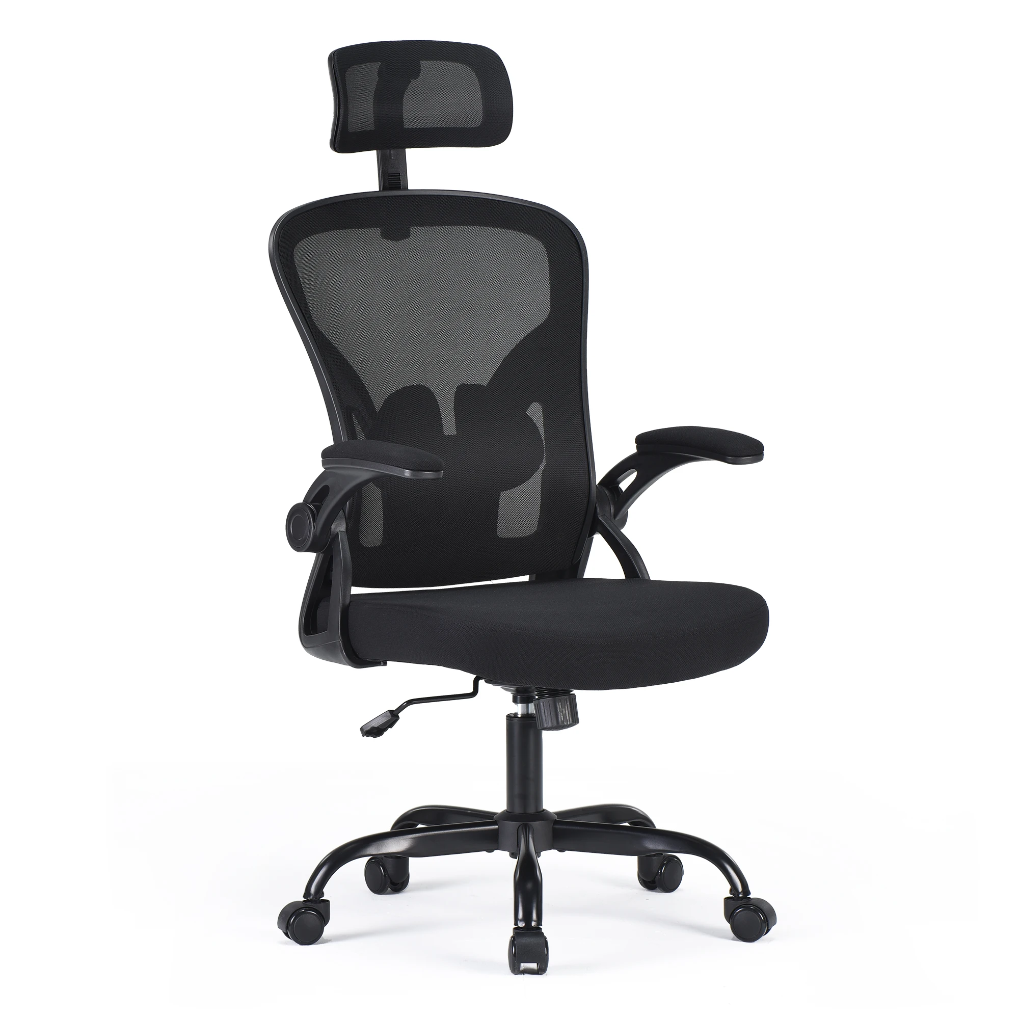Farini Verstellbarer Ergonomischer Bürostuhl, Home-Office-Stuhl mit Kopfstütze, Armlehnen und Einstellbarer Lendenwirbelstütze