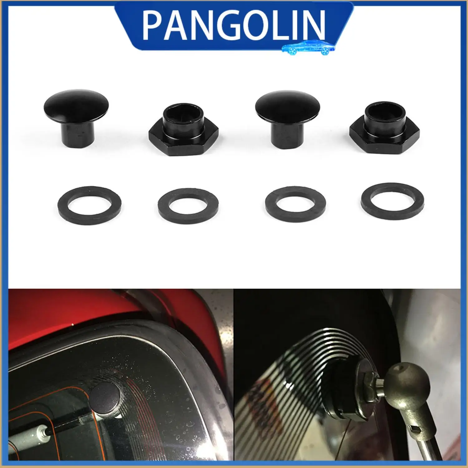 

PANGOLIN Rear Glass Strut Hardware Kit For 92-95 Honda Civic 3Dr Hatchback EG6 & 97-01 CRV With CNC Opener Nuts Spacers & Seals
