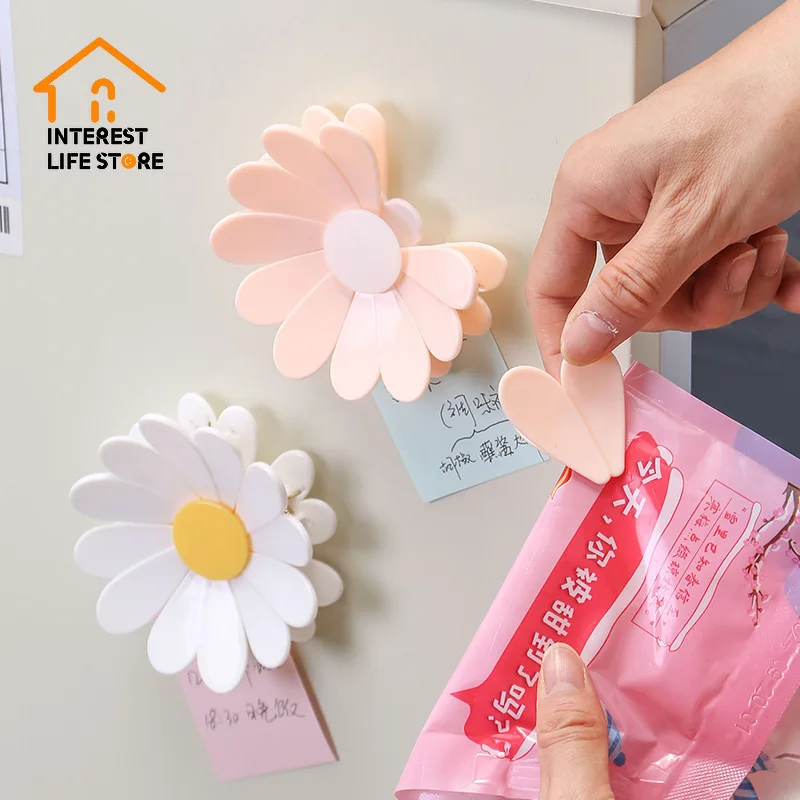 

New Creativity 3D Flowers Bag Clamp Refrigerator Magnet Snack Food Bag Sealing Clip Kitchen Gadgets Decorative Accessories Tools