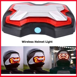 Led Light Lamp For Motorcycle Helmet With Turn Signals /Brake Light/Warning Light/Six Flash Modes/Wireless Transmitter Box