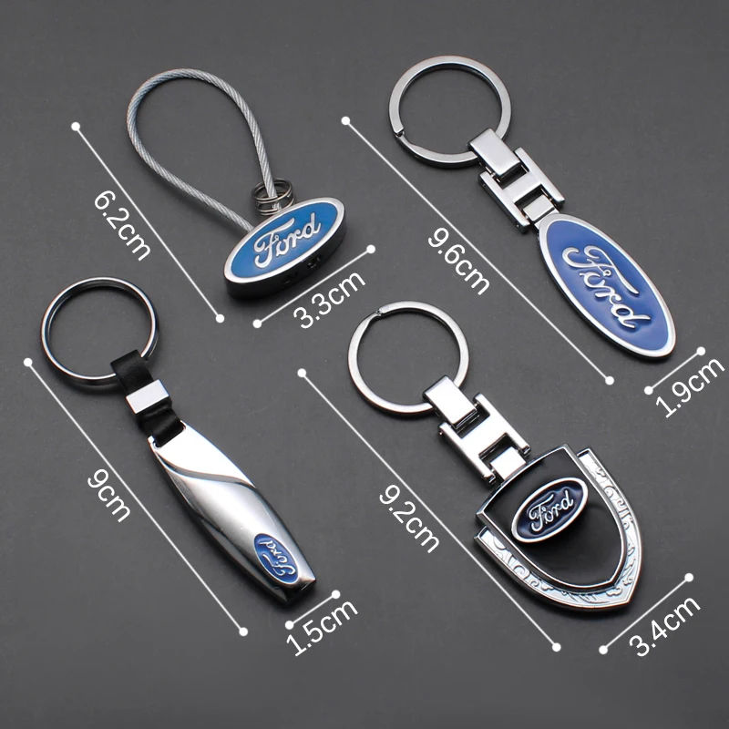Luxury Leather Car Logo Keychain Key Rings Key Holder Auto Accessories For Ford Ranger Focus Kuga Mustang Mondeo Fusion Escort view 4