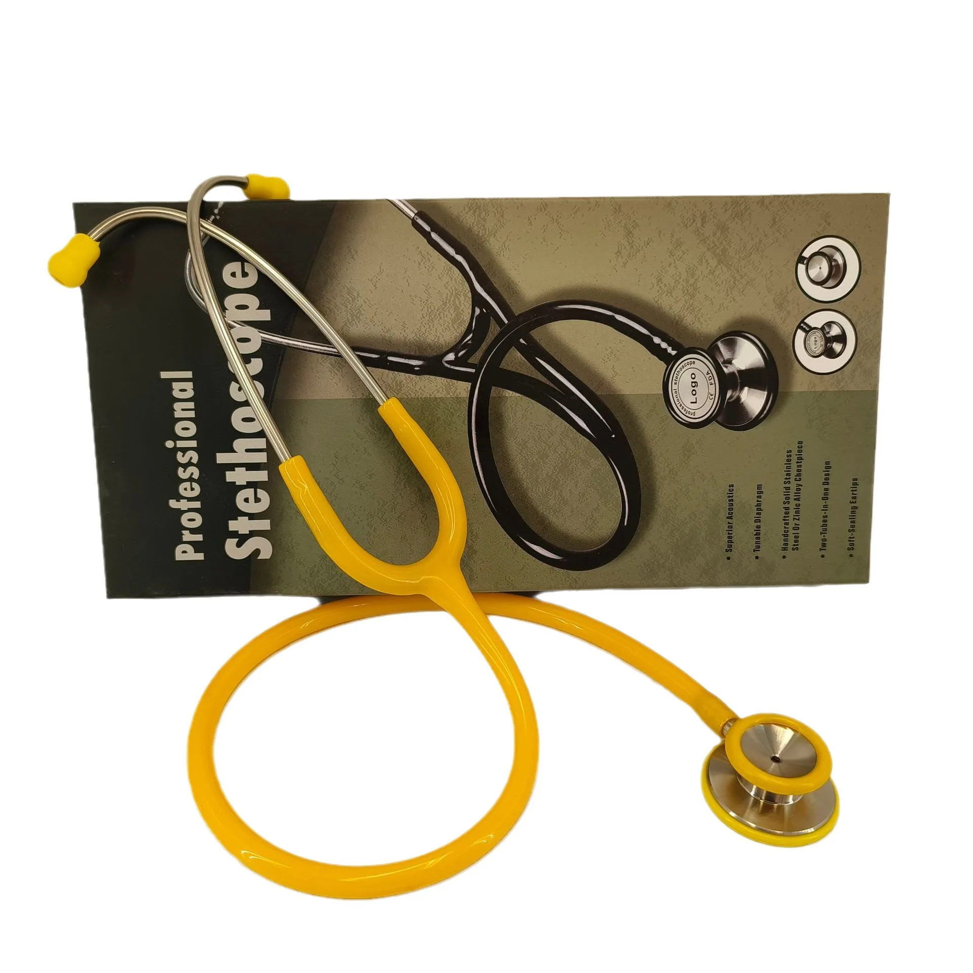 

Stainless steel stethoscope KT-120A Double-sided stethoscope silver ear hook adult medical stethoscope