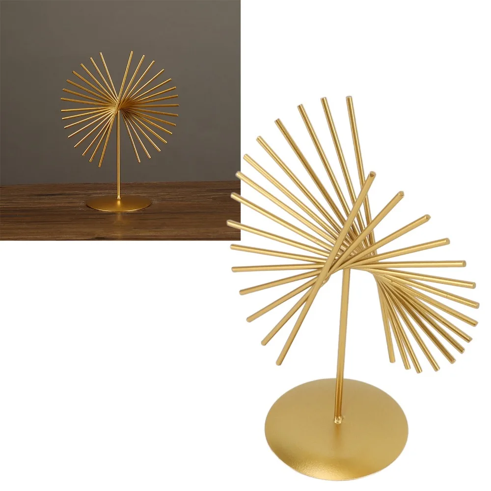Iron Handmade Abstract Metal Sculpture Gold Sculpture Metal Tabletop Decorative Statue Distinct Surface Texture