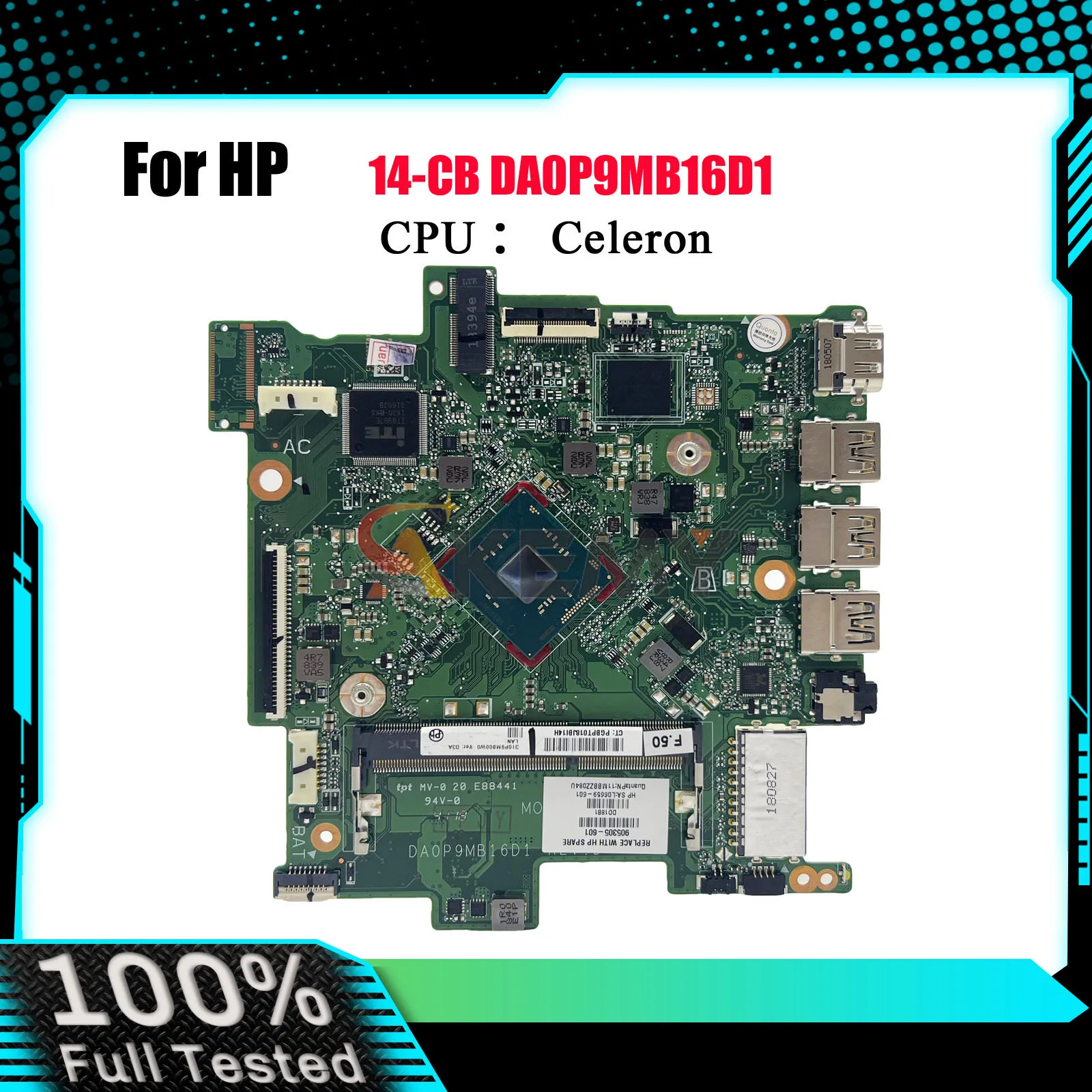 DA0P9MB16D1 اللوحة الأم للكمبيوتر المحمول HP Stream 14-CB مع N3060 CPU DDR3 905306-601 L06659-601 100% تم اختبارها بالكامل