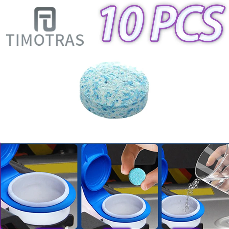 TIMOTRAS 10Pcs Car Effervescent Washer Tablet Auto Window Cleaning Car Solid Wiper Fine Windshield Glass Cleaner Accessories