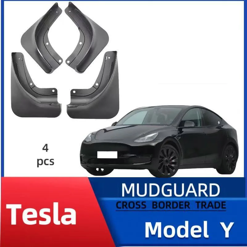 

4PCS For Tesla Model Y 2021-2024 Car Mudguards Cover Front and Rear Parts Splash Proof Cars Mud Flaps Wheel Guards Accessories
