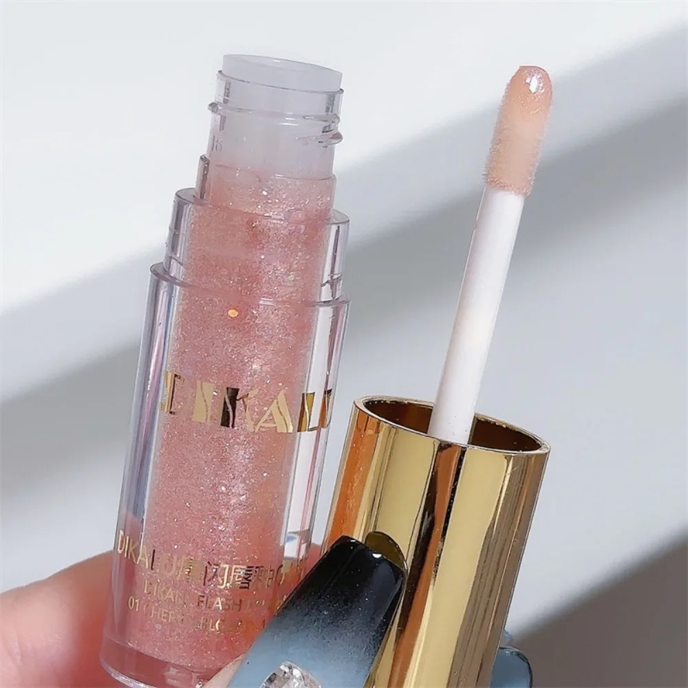 5 Color Diamond Shimmer Glitter Lip Dry Lip Care Moisturizing Silky Lipstick Lasting Pure Element Glossy Lip Gloss Women