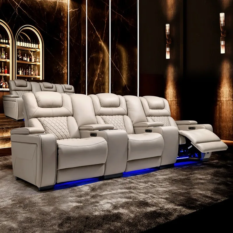 

Villa audio and video room viewing sofa private home theater combination film and television hall reclining chair