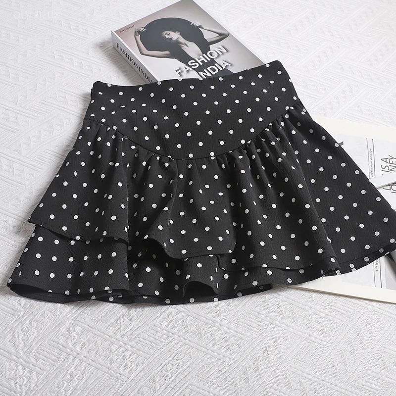Polka Dot Skirt For Women 2025 Faldas Mujer De Moda Vintage Sweet Jupe Fashion Sweet Korean Saia A-line Summer Mini Skirts 7p454