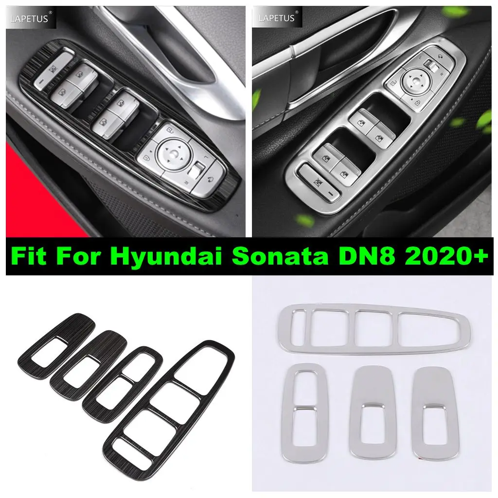 

For Hyundai Sonata DN8 2020 2021 2022 2023 Car Armrest Window Lift Button Control Panel Cover Trim Stainless Steel Accessories