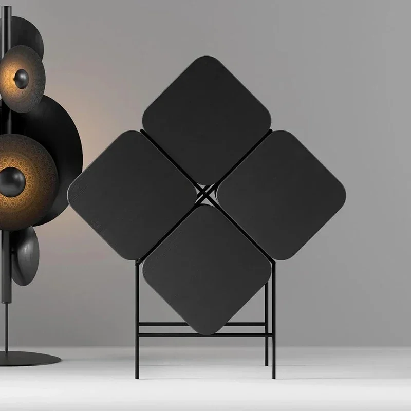 

Customizable Italian minimalist solid wood wine cabinet living room simple wine cabinet designer art villa luxury locker decorat