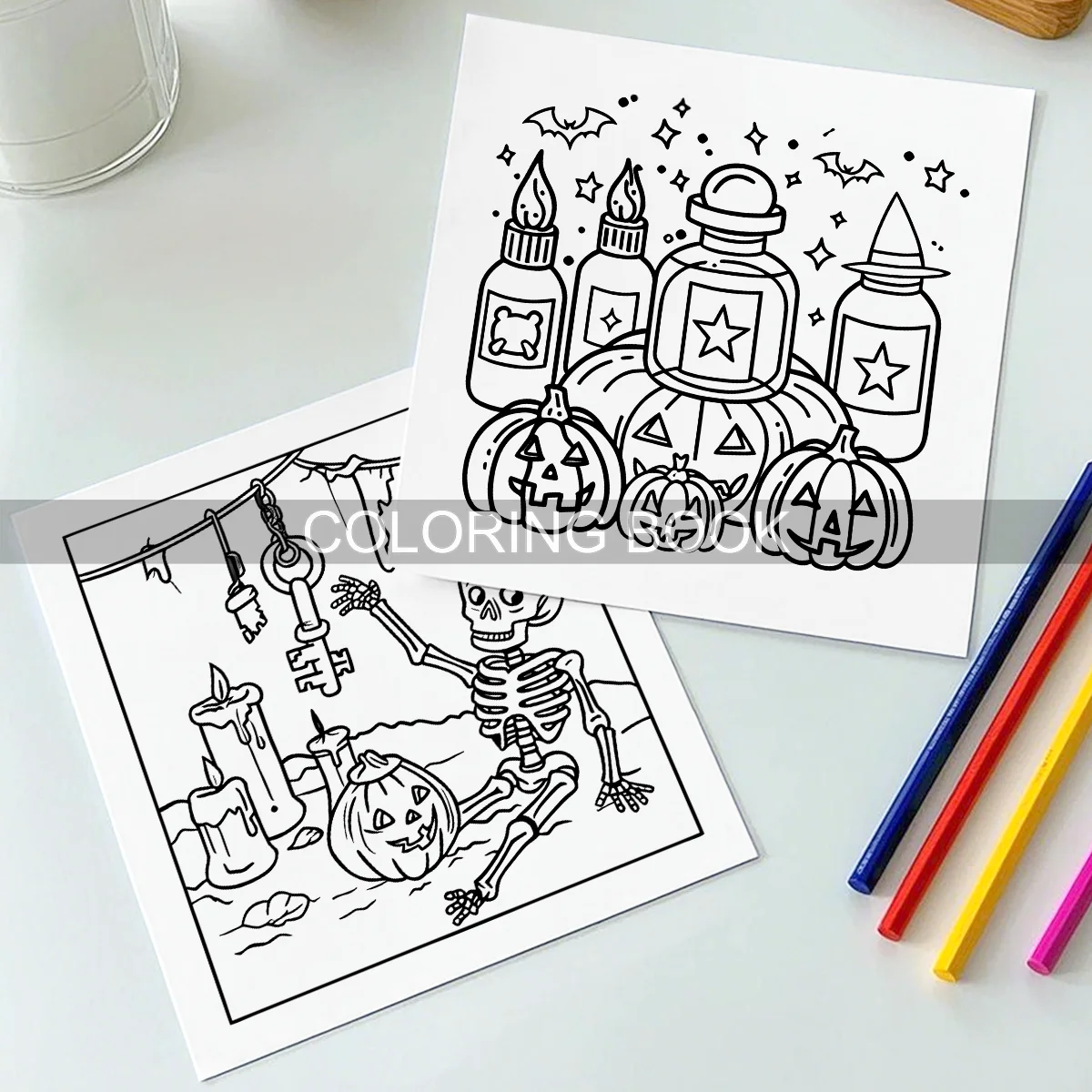 Halloween-Malbuch „COSY FRIENDS“ Malbuch für Erwachsene und Jugendliche mit bezaubernden gruseligen Kreaturen für Halloween-Geschenke – Detail 3