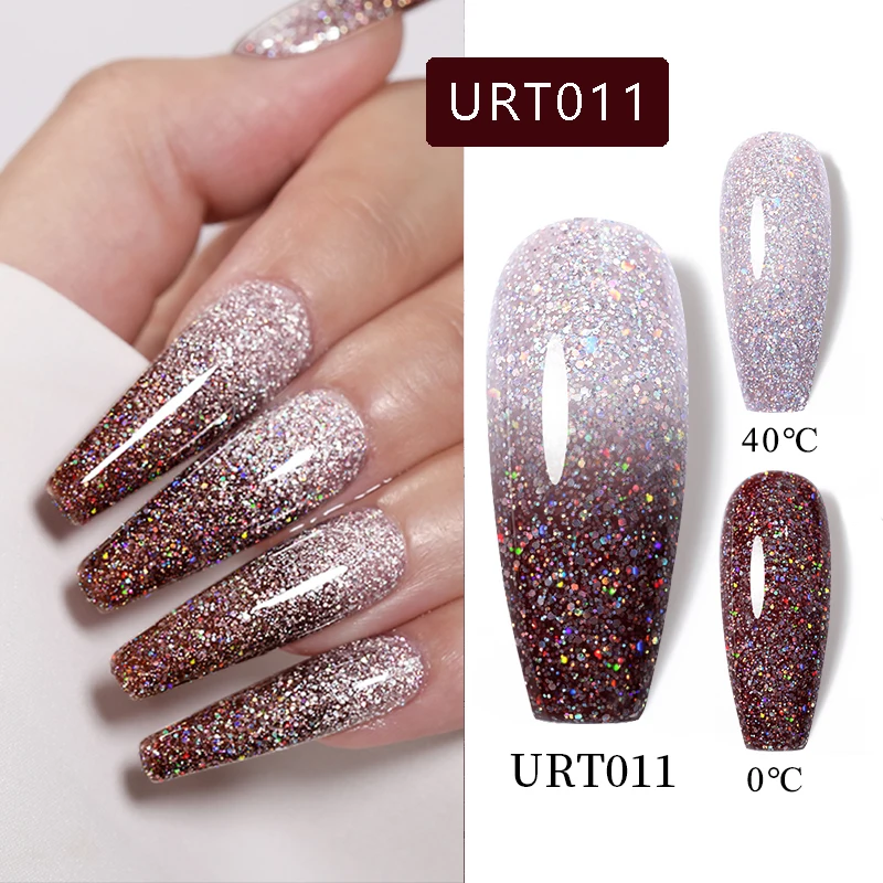 UR SUGAR Thermal Gel Nail Polish 3 Layers Temperature Color Changing Gel Winter Grey Semi Permanent Soak Off Nails Art UV Gel