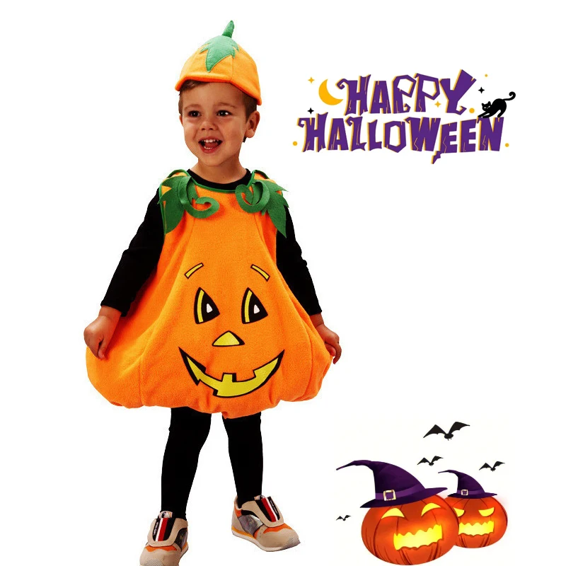 

Autumn new children's Pumpkin costume Halloween pumpkin costume Pumpkin cos masquerade ball kindergarten activities show runway