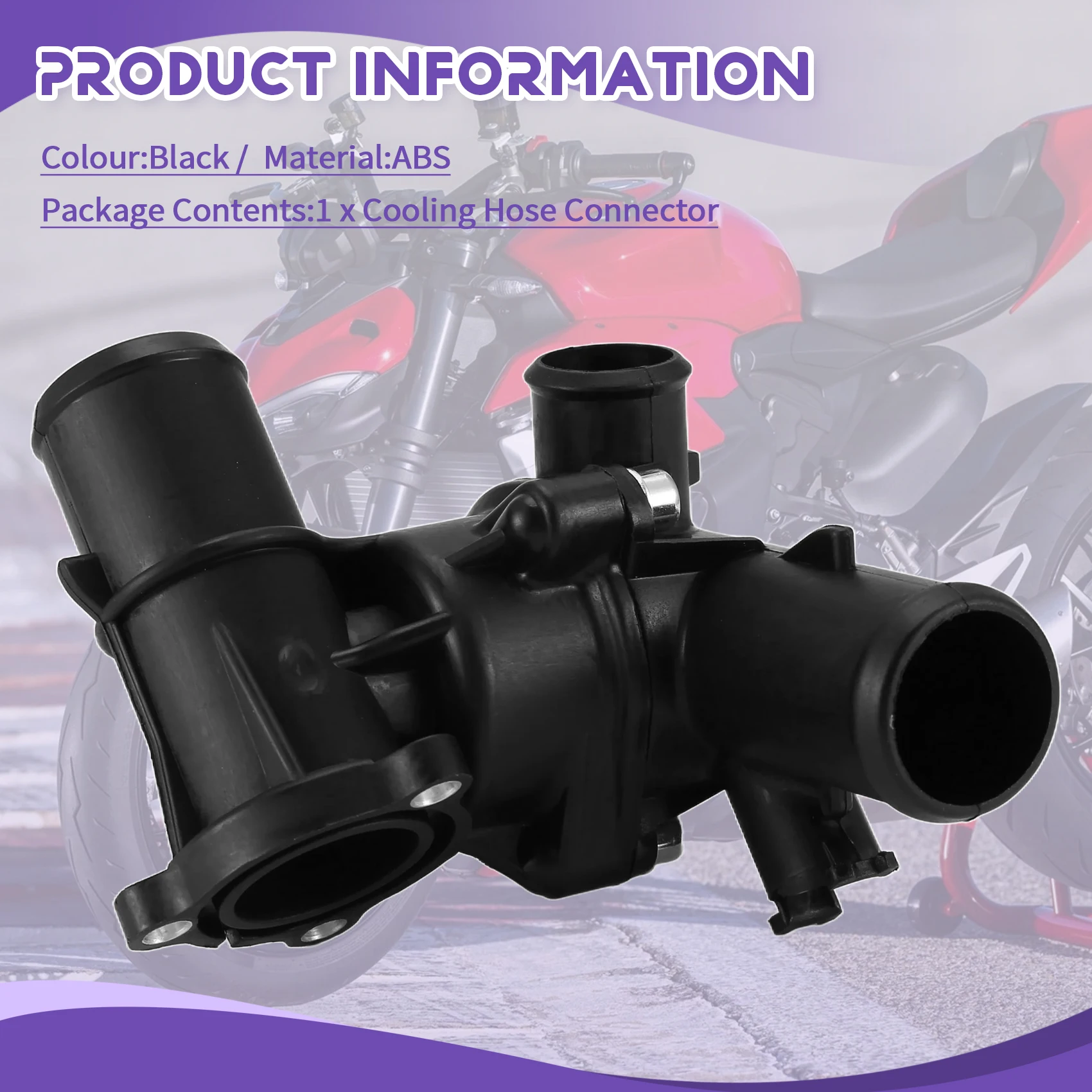 

Plain Motorcycle Thermostat Three-Way Pipe Cooling Hose Connector For Ducati Panigale 899 959 1199 1299 V2 / Streetfighter V2