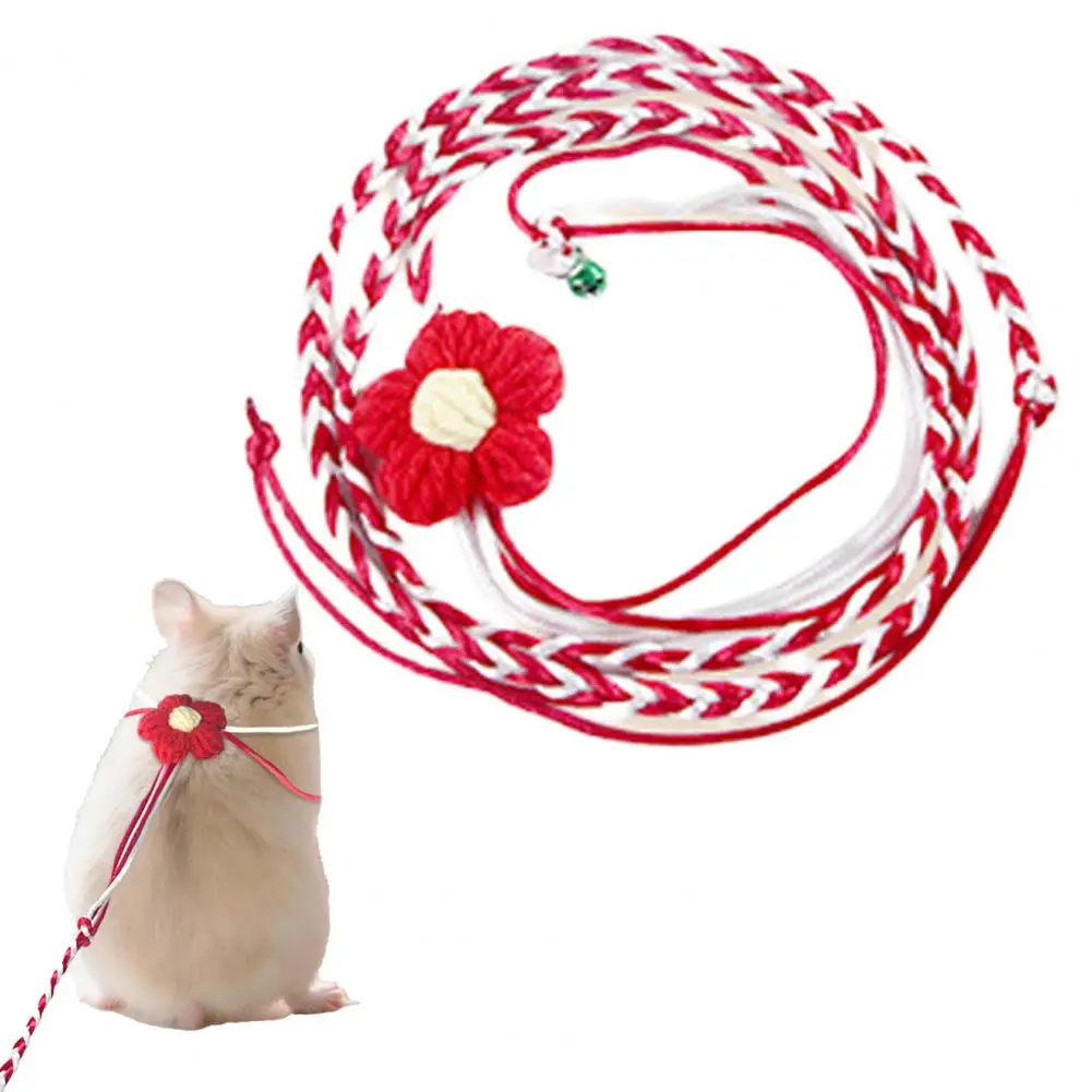

Поводок для хомяка с цветочным дизайном, регулируемая безопасная нейлоновая веревка, противоударный ремень для хомяка, инструмент для обучения маленьких домашних животных