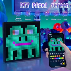 DIY 스마트 스크린 LED 매트릭스 픽셀 디지털 포토 프레임 디스플레이, 프로그래밍 가능한 야간 조명 앱 제어, 게임 룸 침실 장식