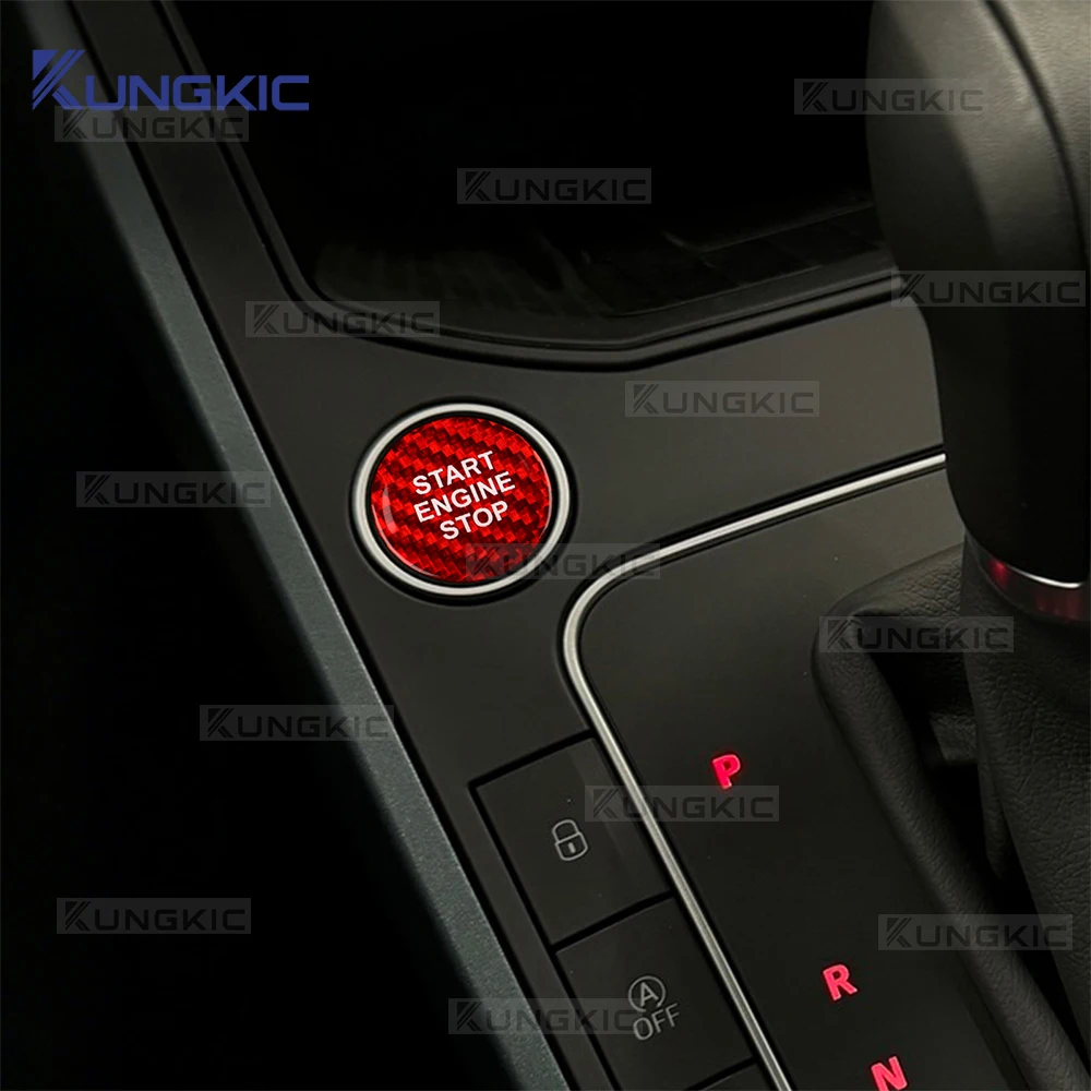 Cubierta de Encendido/Apagado del Motor en Fibra de Carbono Real para Cupra Leon/Cupra Formentor/Cupra Ateca/Seat Leon 2022 2023 2024 2025 2026 & Seat Ibiza/Arona 2022-2026 & cupra terramar 2025-2026
