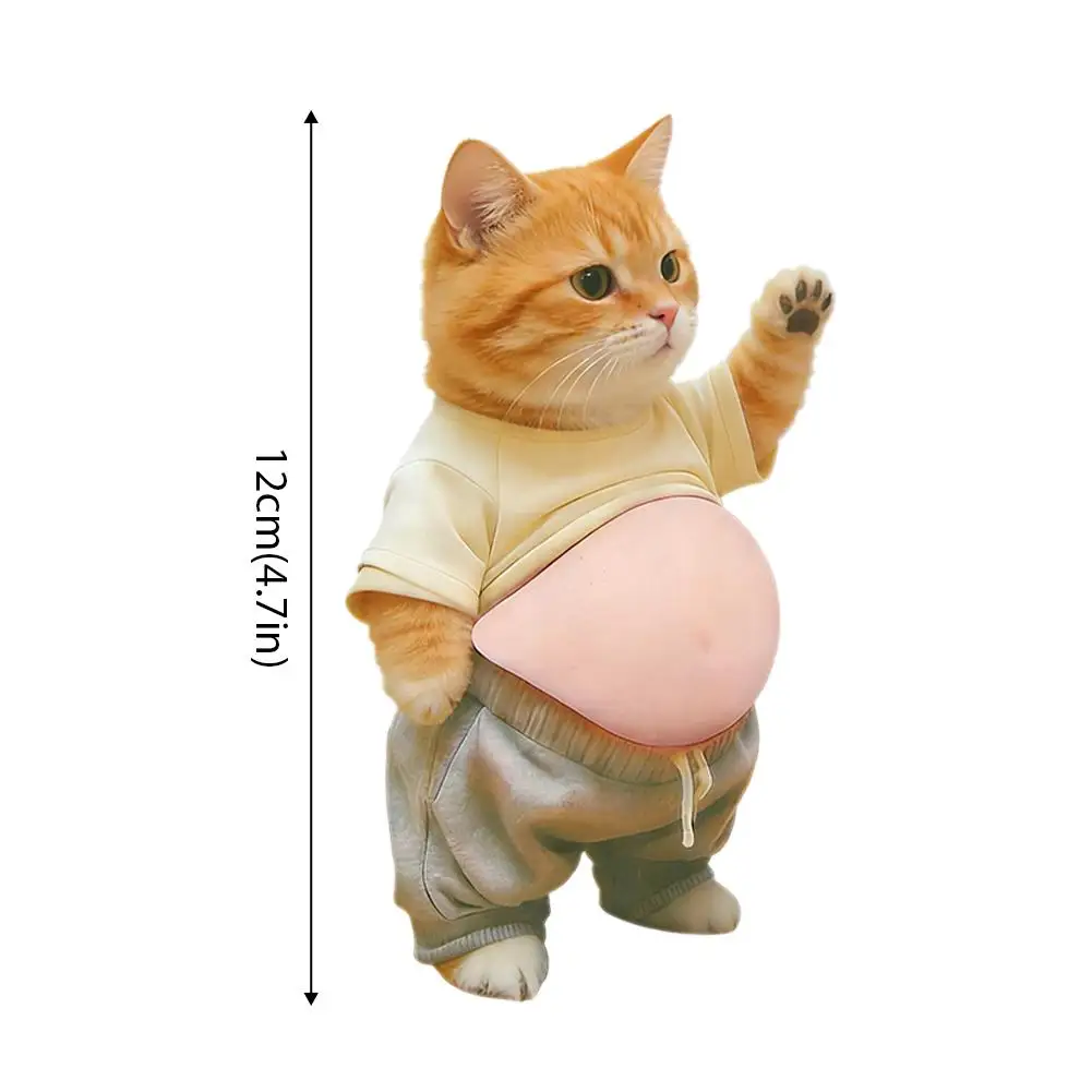 Cute Cat 3D Belly Stickers Soft Silicone Car Anti-collision Sticker Phone Case Decoration Background Cartoon Decor Supplies