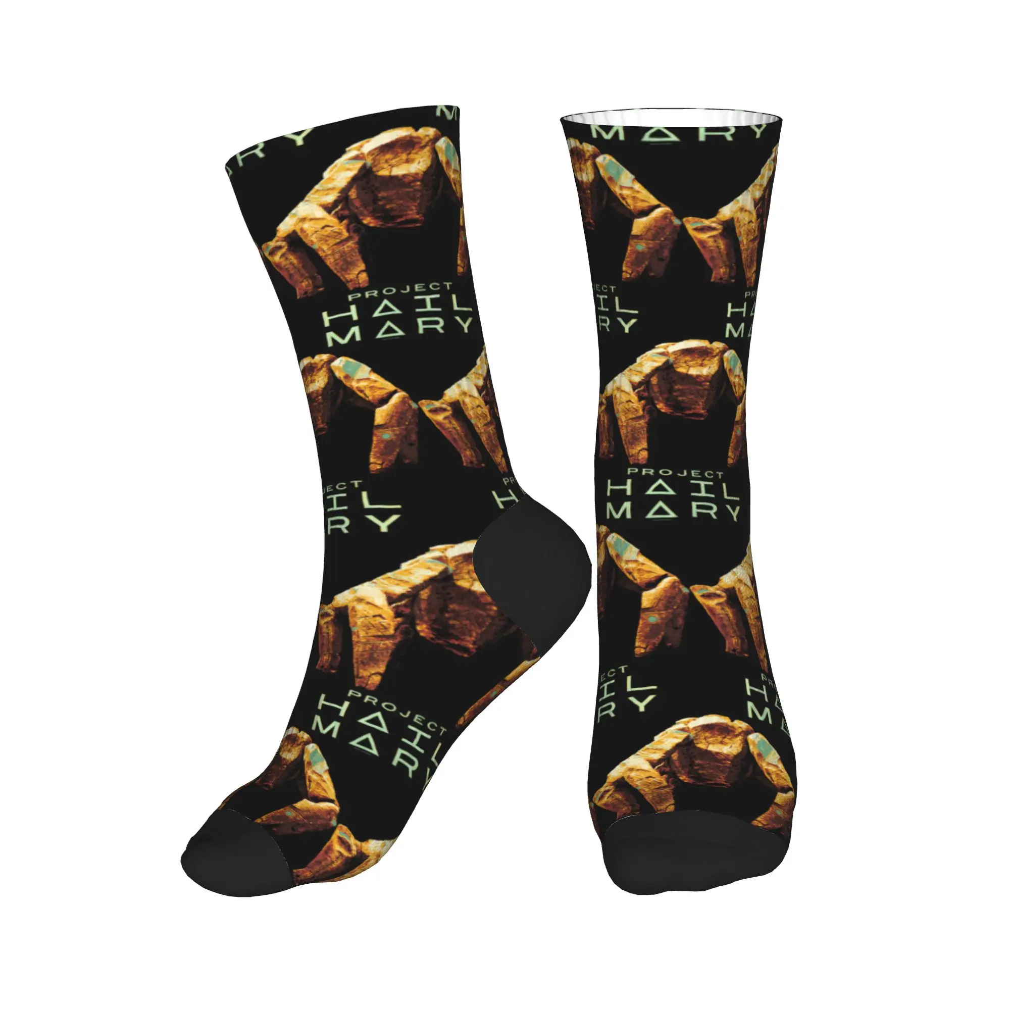 Project Hail Mary Rocky The Alien Distressed Portrait Stockings Gothic Socks Men Soft Socks Spring Skateboard Non-Slip Socks