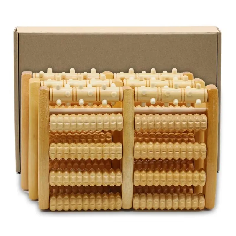 Wholesale Health Anti-Fat Wood Therapy Foot Massager Roller Foot Relaxation Tool