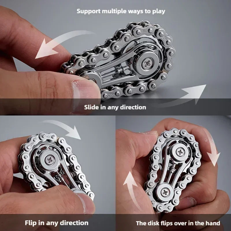 Chain Tooth Mechanical Flywheel Fidget Spinner Antistress Anxiety Metal Bike Chains Spinner EDC Toys for Children Adult Hand Toy