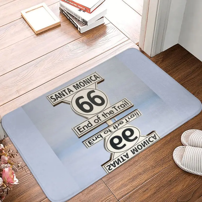 The End Of The Trail Front Floor Door Entrance Mat Outdoor USA Highway Route 66 Kitchen Bath Doormat Balcony Carpet Rug