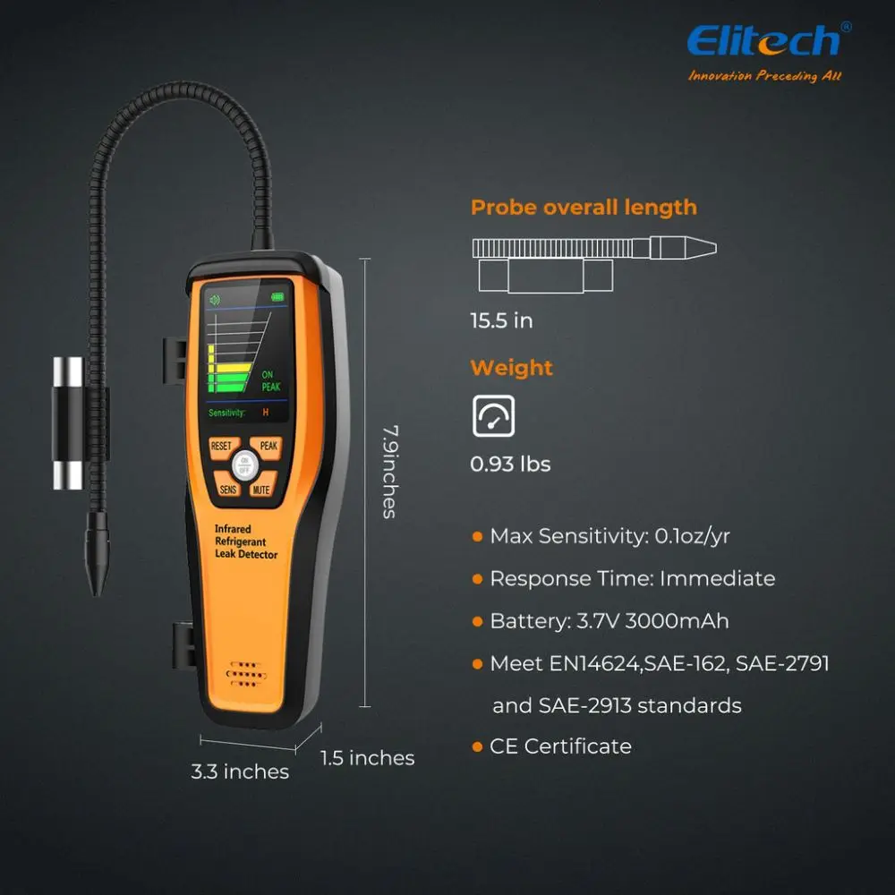 HVAC Tools Refrigerant Infrared Leak Detector Elitech Ild200 For Air Conditioning And Automotive Repair