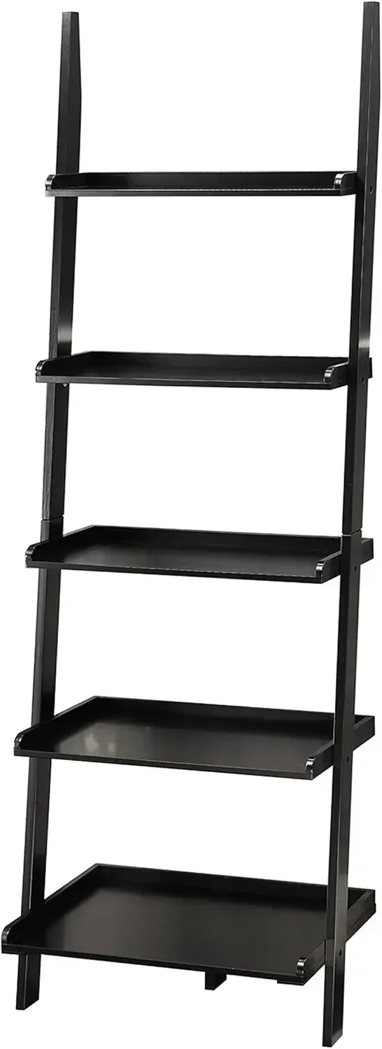 American Heritage 5 shelves Bookshelf Ladder, Black