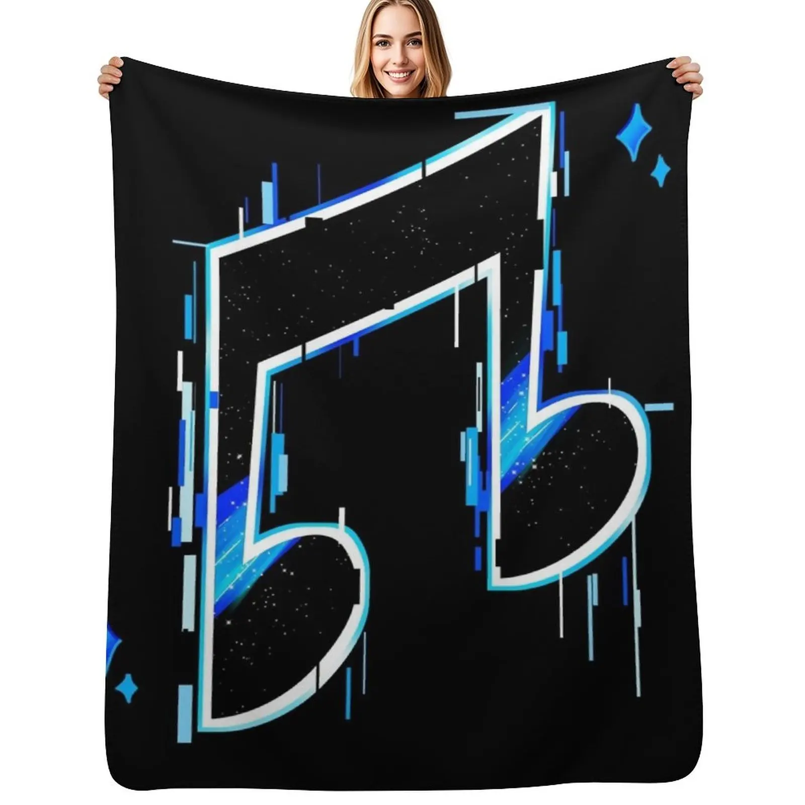 

DJ PON3 music note Throw Blanket Softest cosplay anime Heavy Bed covers Blankets