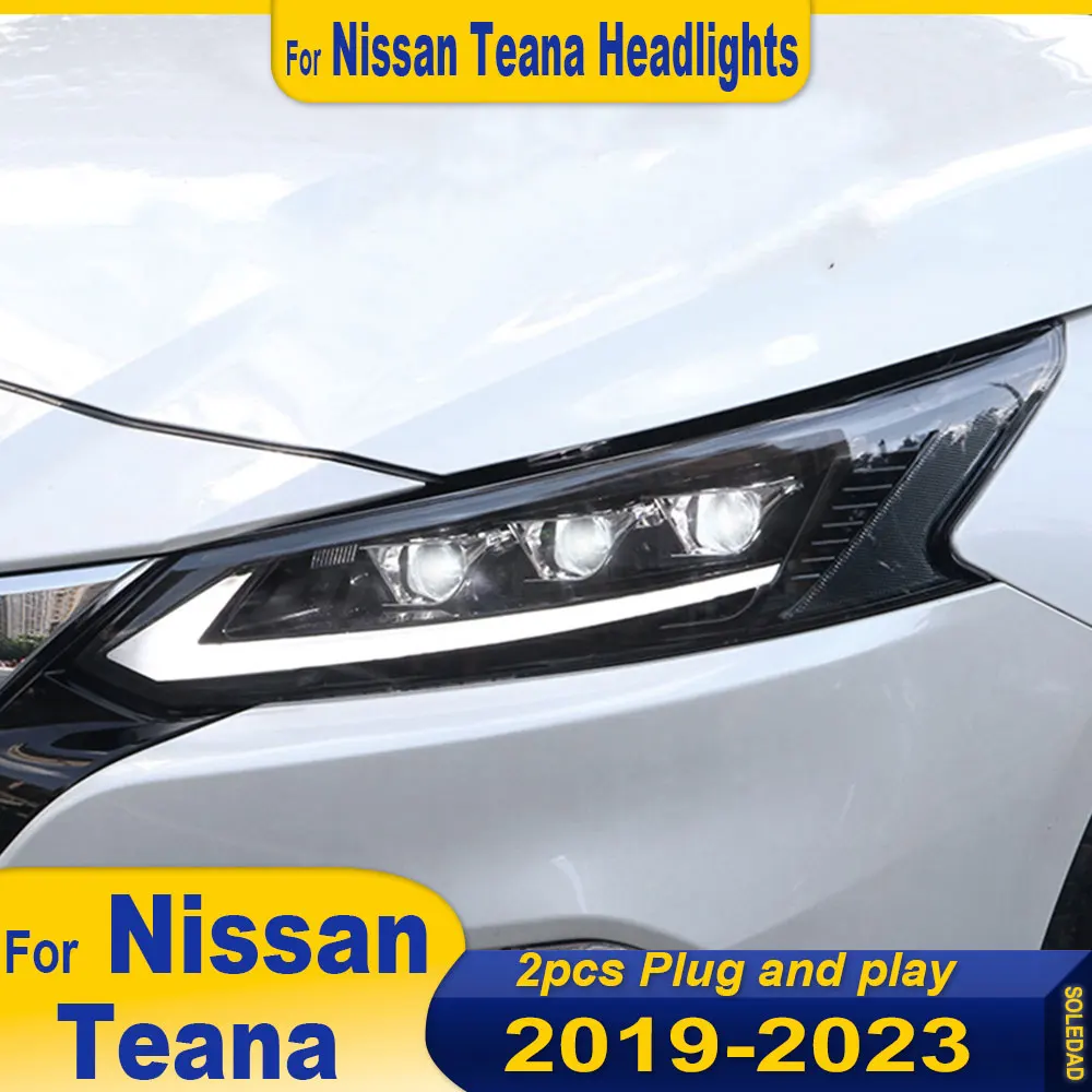 سيارة LED مجموعة مصابيح أمامية لنيسان ألتيما Teana 2019-2022 المصابيح الأمامية مع DRL ديناميكية تحول العارض عدسة مصابيح الرأس الأمامية #3