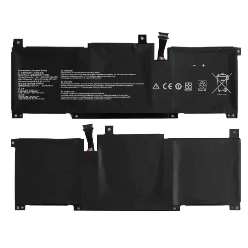 11.4V 39.3Wh 3448mAh 3Cell New Laptop Battery BTY-M493 For MSI PRESTIGE 14 A10SC B10MW SUMMIT E14 A11SCS