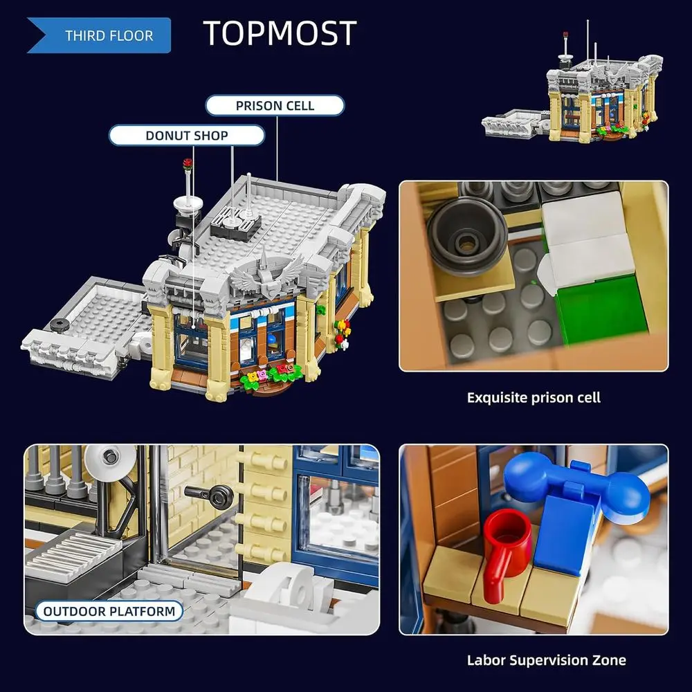 Kit di costruzione Street View modulare a 3 livelli con 2967 pezzi, display da collezione per adulti e adolescenti