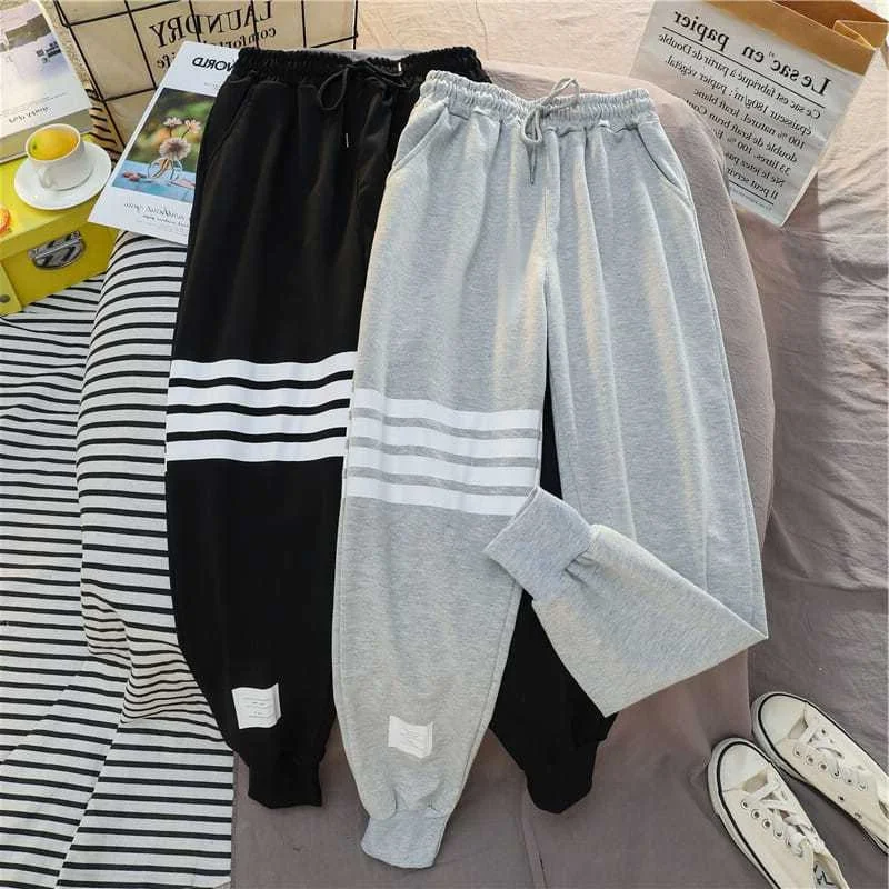 

plus Size Women's Thickened Fleece Lined Sweatpants Loose Harlan Casual Pants High Waist Korean Style Spring Autumn Wear