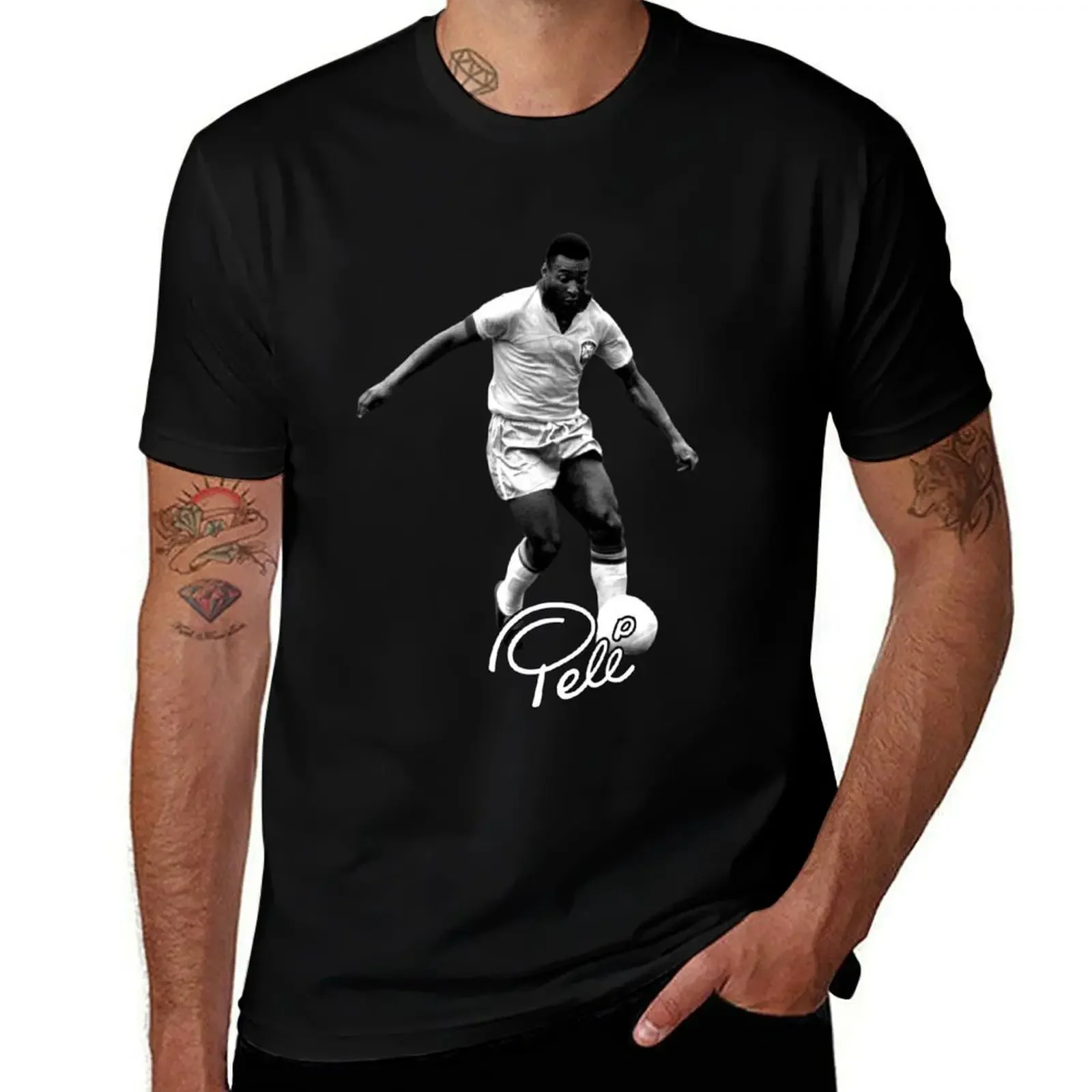 

Pele 10 The King Football Player Legend Brazil Brasil RIP Signature Retro Vintage Bootleg Rap Style T-Shirt