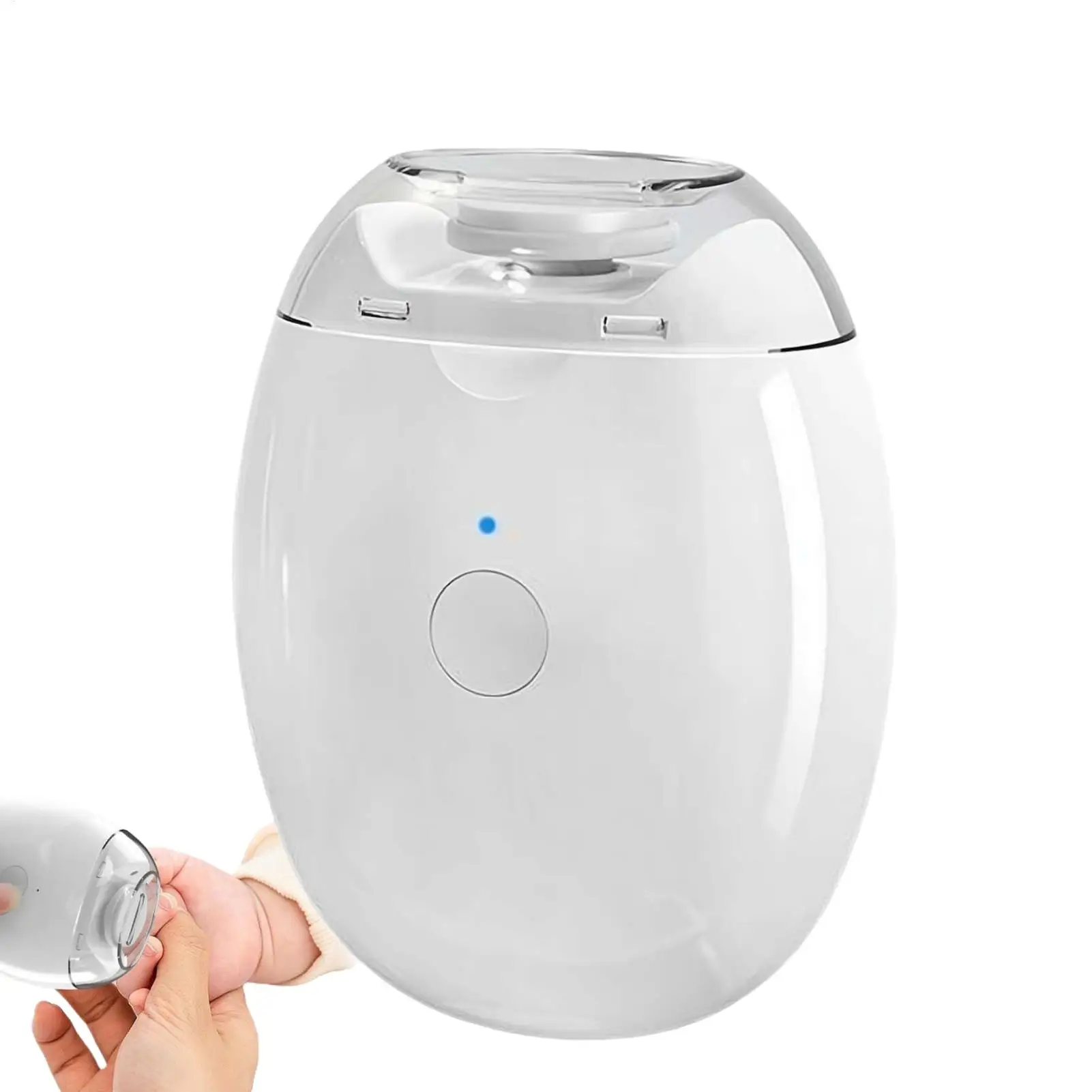 Cortador de Unhas Elétrico Pequeno Recarregável Automático com Luz LED e 3 Velocidades para Manicure