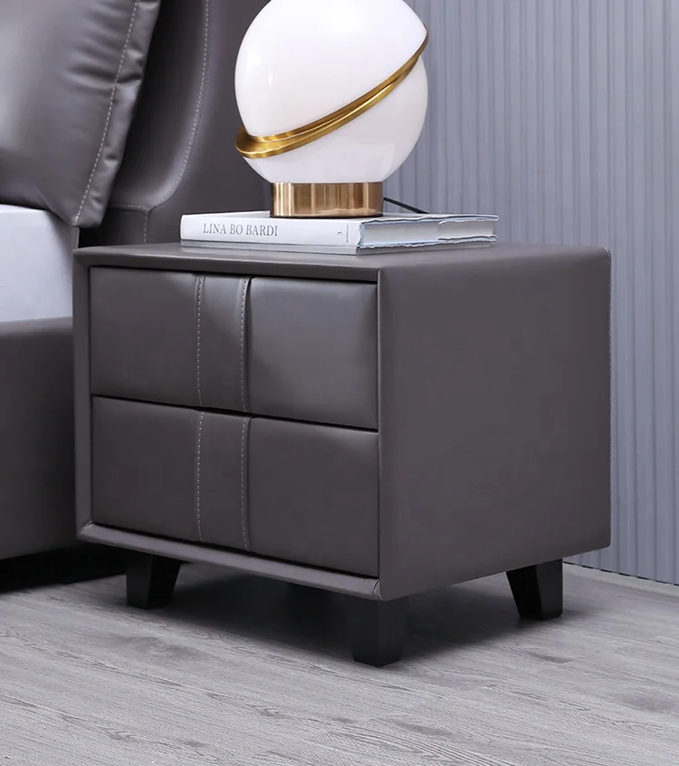 طاولة بجانب السرير لغرفة النوم باللون الرمادي، طاولة بجانب السرير فاخرة