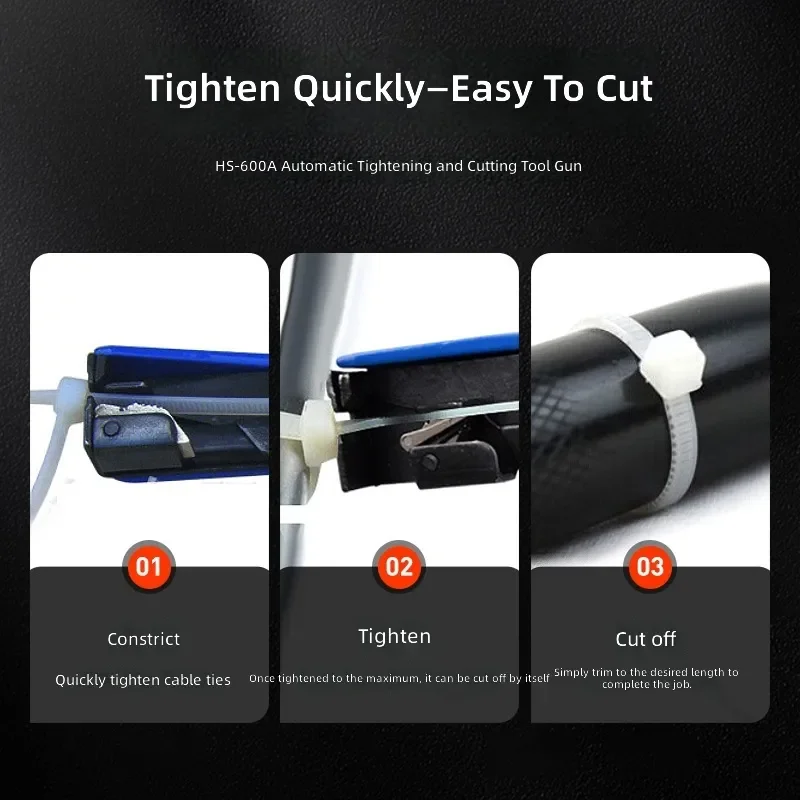 for CHS Nylon Cable Tie Gun 600A Quick Strapping Automatic Tension Tool for 2.4-4mm