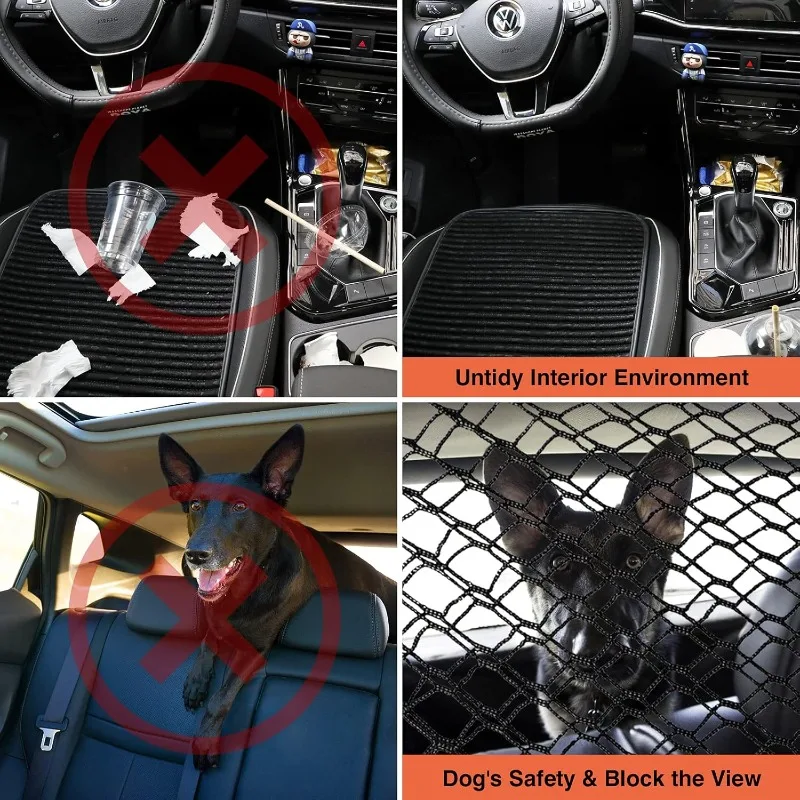 Adjustable Car Dog Divider Barrier Car Pet Safety Barrier Net with Double Layer Pet Separation Net Pet Restraint Easy To Install