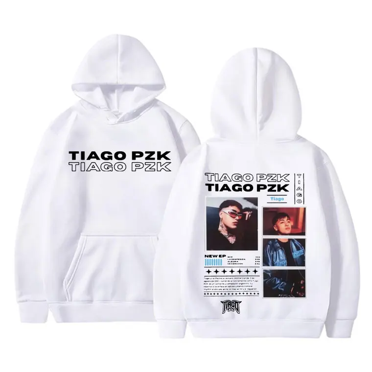 Rapper Tiago Pzk Double Sided Print Hoodie Men's Fashion Vintage Hoodies Tracksuit Men Women Hip Hop Oversized Hoody Sweatshirt