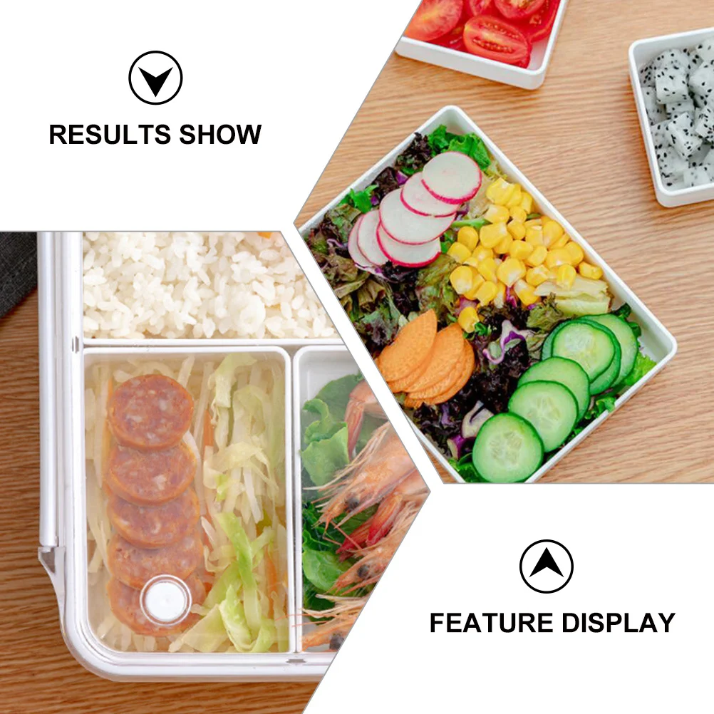 

1pc Microwave Heating Lunch Box Single Layer Bento Container Compartment Large Capacity Portable Food Box For Office School